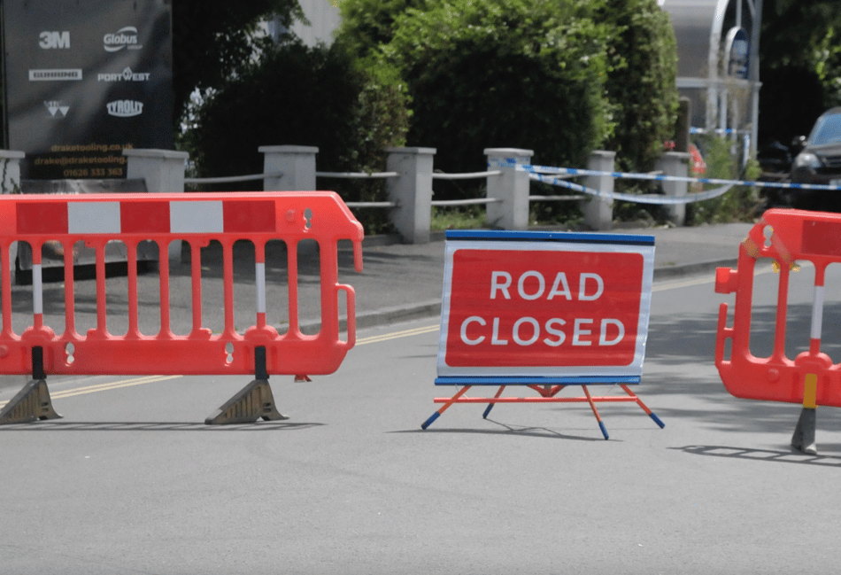 Road closed as one taken to hospital after motorbike collision 