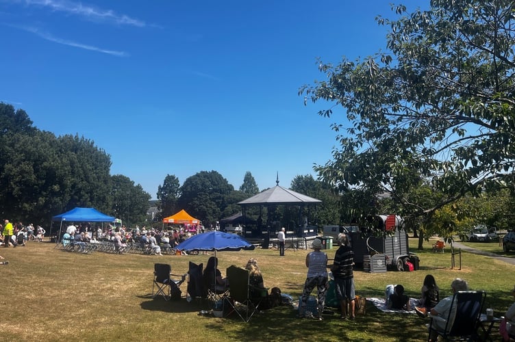 People enjoying Newton Abbot's Party In The Park. Photo Nigel Canham
