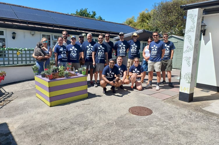 The team from EDF at White House Care Home in Teignmouth. 