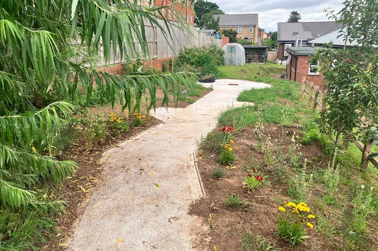 Westbank Community Allotment - the competed pathway making the allotment fully accessible (photo by Sharon Goble)