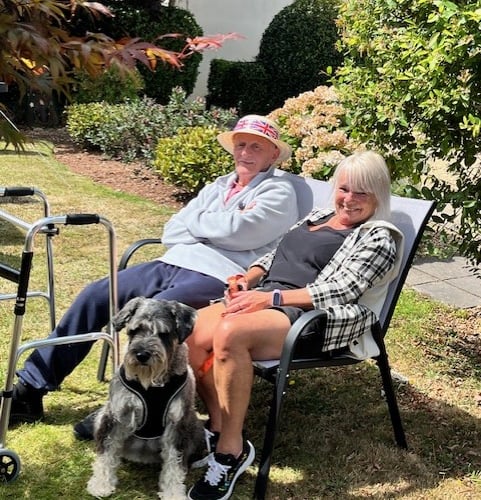 Resident John Wood and team member Ann Milford.  Photo White House Care Home 