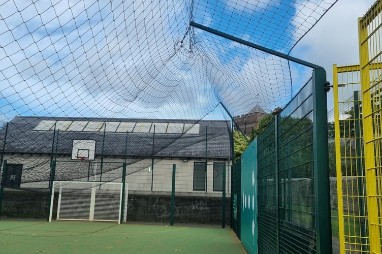 Chudleigh multi use games area which has been subjected to vandalism. Photo Chudleigh Town Council