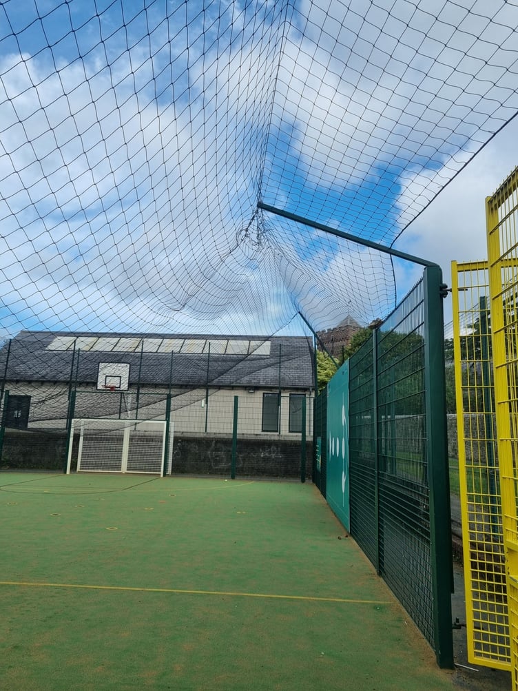 Chudleigh multi use games area which has been subjected to vandalism. Photo Chudleigh Town Council