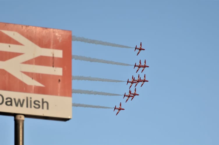 Red Arrows will be making a flypast in Dawlish. Photo courtesy Dawlish Celebrates Carnival 