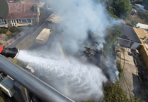 Newton Abbot derelict bungalow fire: Six pumps tackle Milber blaze