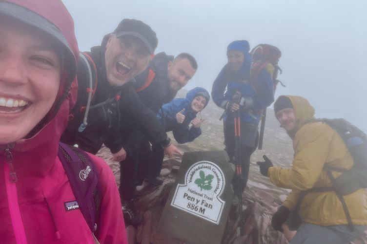 The SWW hikers at the peak of Pen y Fan