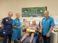 Newton Abbot pensioner's platelet donation milestone 