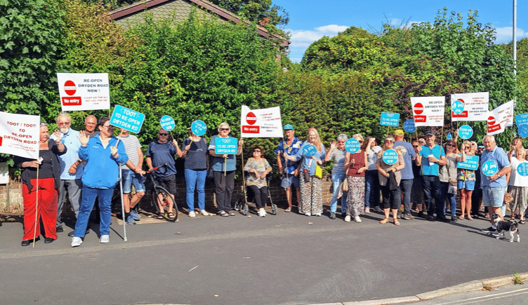 Protesters at Dryden Road, Exeter 