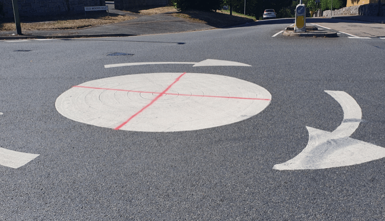 St George crosses on street furniture in Torquay