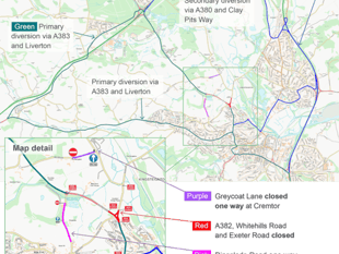 Traffic diversion plans unveiled for A382 scheme 