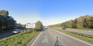 Lane closed and long delays on A38 after collision 