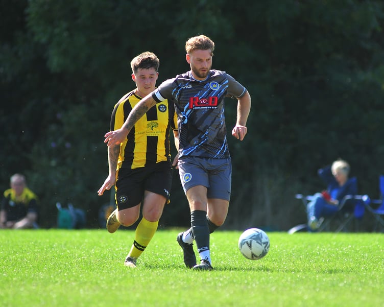South Devon Football League Division 1. Watts Blake Bearne versus Beesands Rovers. A home defeat for the Claymen who were stung by three goals to one by Beesands