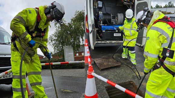South West Water clearing drains. Photo SWW