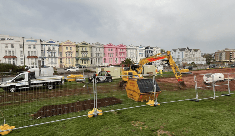 Work in progress on Paignton seafront