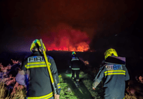 Fire crews tackle large blaze near Rippon Tor