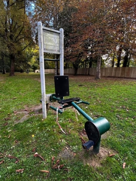 Outdoor gym at Mill Marsh Park Bovey Tracey. Photo Bovey Tracey Town Council 