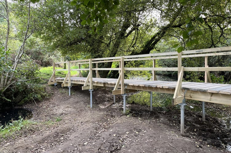 The new Fishweek Feeder footbridge at Stover Canal. Photo Stover Canal Trust