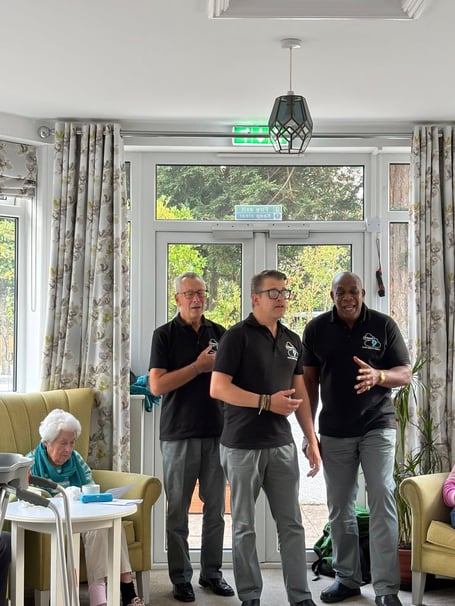 Vocal harmony group Cloud 9 perform at Mulberry House Residential Home in Bovey Tracey 
