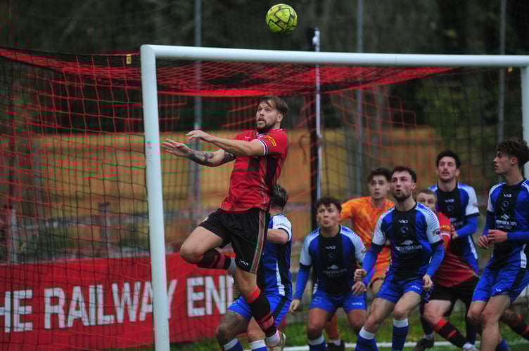 South West Peninsula League Premier East. Match action from Bovey Tracey  versus Ilfracombe Town.  A 2-1 home win for the Moorlanders over their visitors from North Devon