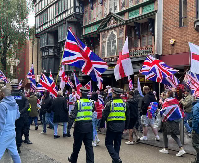 85 police officers kept rival protest groups apart in Exeter
