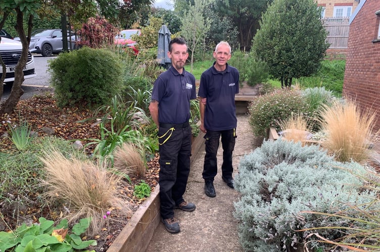 Dave McCarthy and James Gallagher, from Jack’s Patch plants team in Westbanks' sensory garden. 