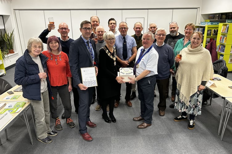 Bovey Tracey Town Council celebrates quality award. 