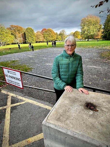Mayor Cllr Sheila Brooke at Mill Marsh Park, Bovey Tracey. Photo Bovey Tracey Town Council