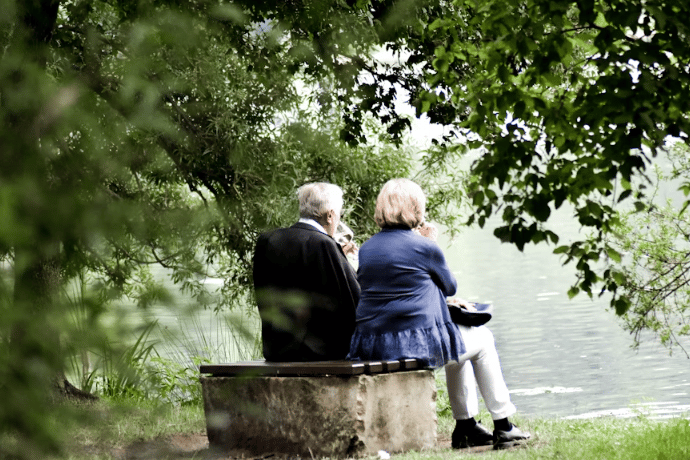 Elderly couple stock image