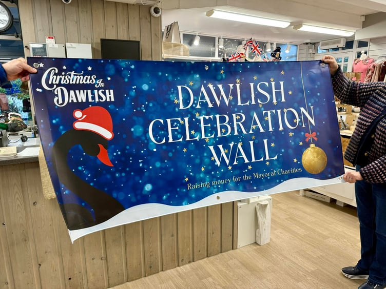 Dawlish launches Christmas Celebration Wall. Photo Presents of Dawlish