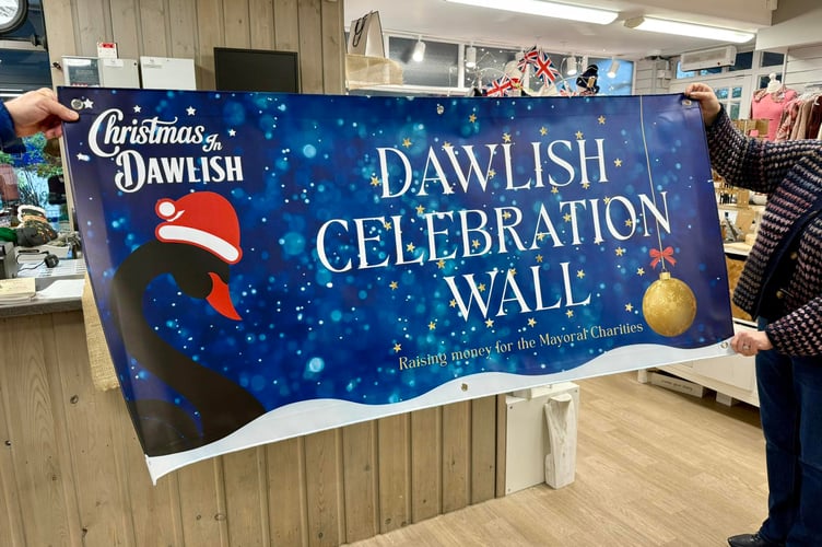 Dawlish launches Christmas Celebration Wall. Photo Presents of Dawlish