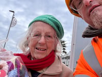 Mothers' Union campaign with knitted chain