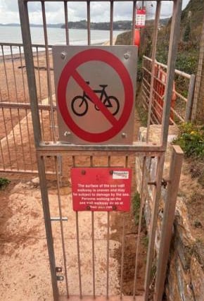 New signs at Dawlish sea wall aim to stop cyclists