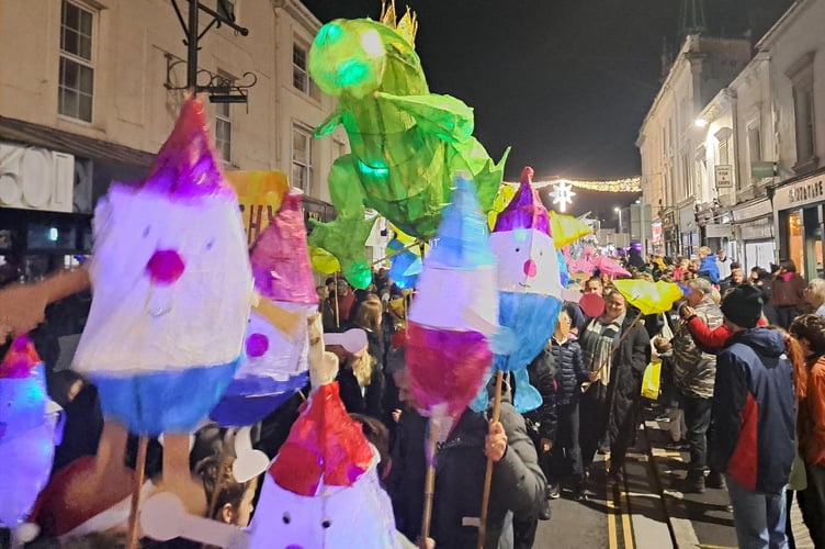 Lanterns made by children at All Saints Marsh school.