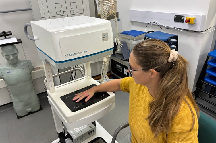 Emma Carnell during her scan.