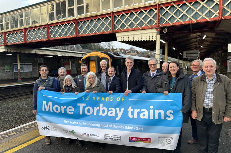 Celebrating improved train services on the Riviera Line. Photo contributed 