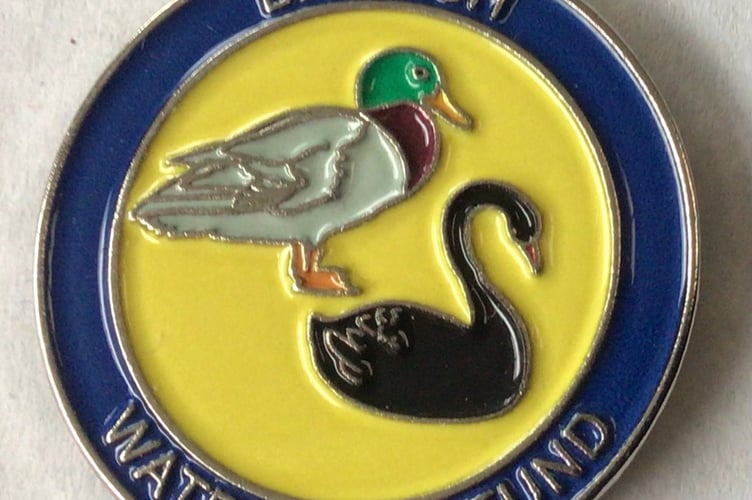 The new Dawlish badge to raise money for the Waterfowl Fund photo contributed