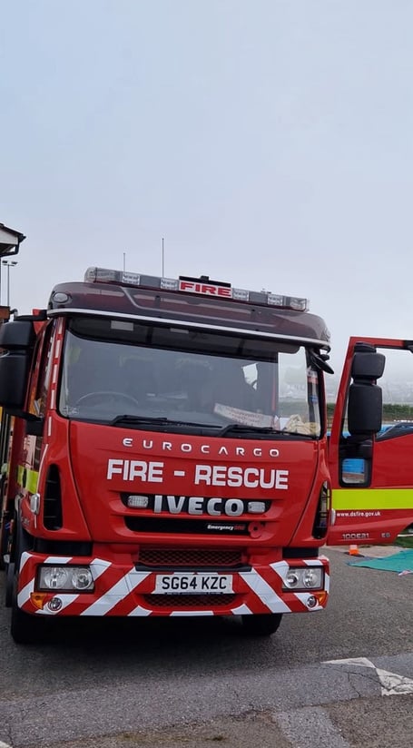 Dawlish fire crews in action on New Year. 