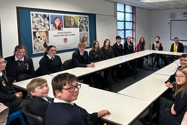 Teign School students quiz their MP