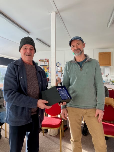 Pictured left to right are Peter Evans and award-winner Simon Temblett.  Photo contributed 