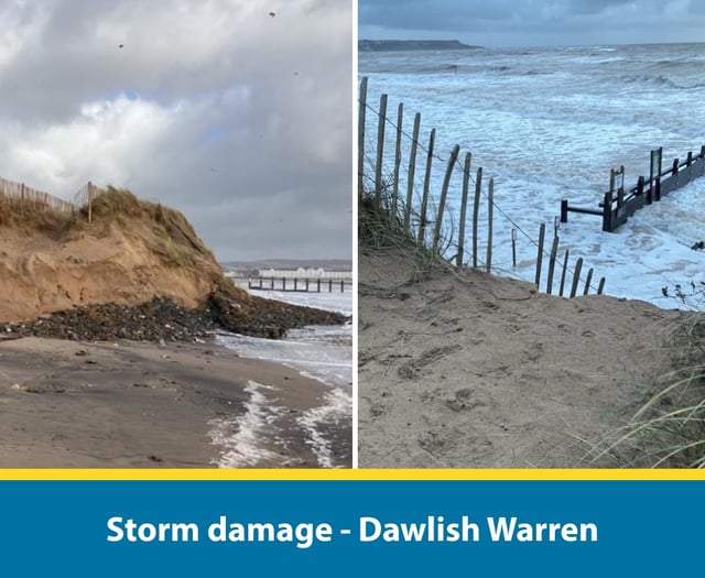 Dawlish Warren storm damage warning