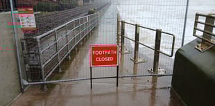 Dawlish footpath closed for repairs after storm