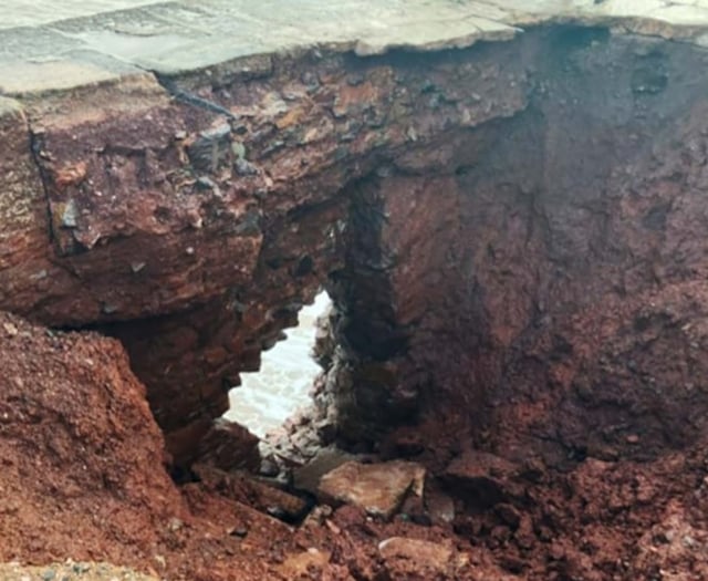 Sink hole forces overnight closure of rail line 