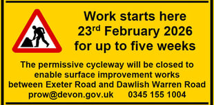 Dawlish cycleway closed for upgrade 