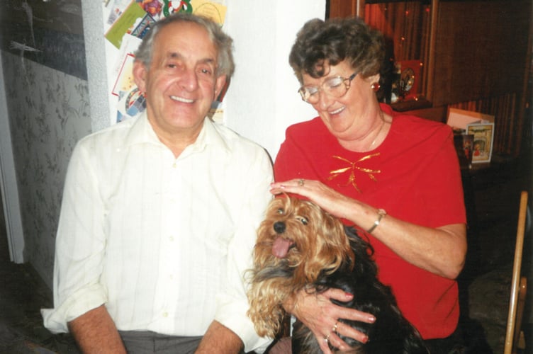 Brian and Barbara Hopkinson with their dog Cindy. Photo contributed
