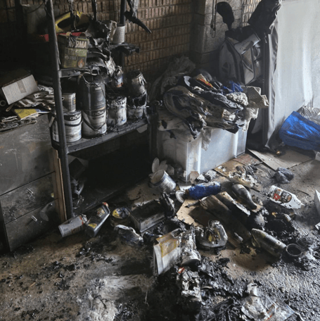 The fire broke out in a garage of a property in Chudleigh