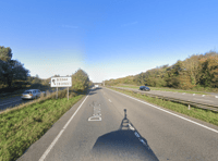 Traffic queuing on A38 after crash near Chudleigh Knighton 