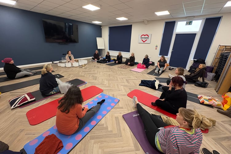 Staff experiencing a sound bath during Westbank's 2026 Wellbing Day. Photo Sharon Goble