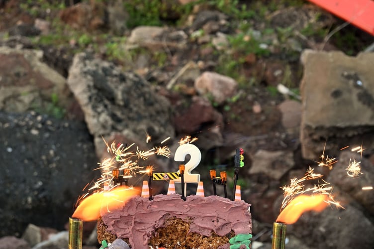 The Shaldon temporary lights 'celebration' cake. Photo Shaldon Parish Council