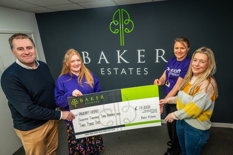 Left to right – Graham Hutton, Baker Estates; Rowcroft’s Lisa Whittaker and Alison Upton and Adele Hemming, Baker Estates. Photo supplied