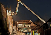 Firefighters practise at Buckfast Abbey for training night